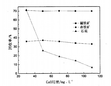 CaO用量對磁鐵礦、赤（chì）鐵礦及石英可浮性的影響