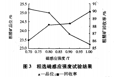 粗選磁感應（yīng）強度試驗結果